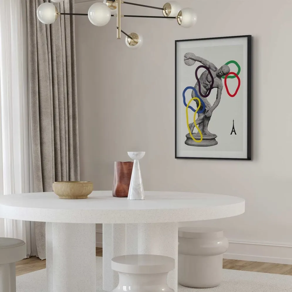 Plakat Rzut dyskiem 60x90 cm z ramą czarną z marginesem | MIRAT.