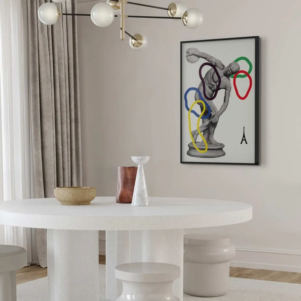 Plakat Rzut dyskiem 60x90 cm z ramą czarną bez marginesu | MIRAT.