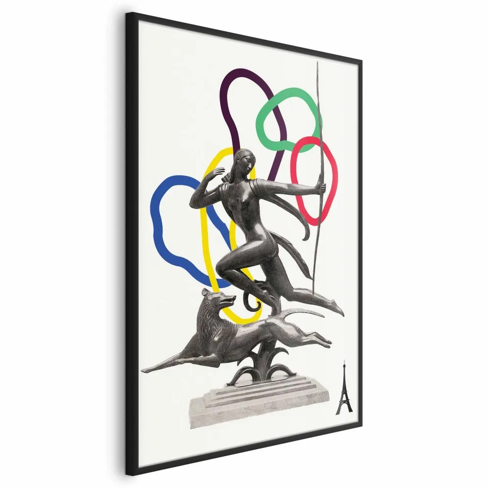 Plakat Strzelająca kobieta 40x60 cm z ramą czarną bez marginesu | MIRAT.