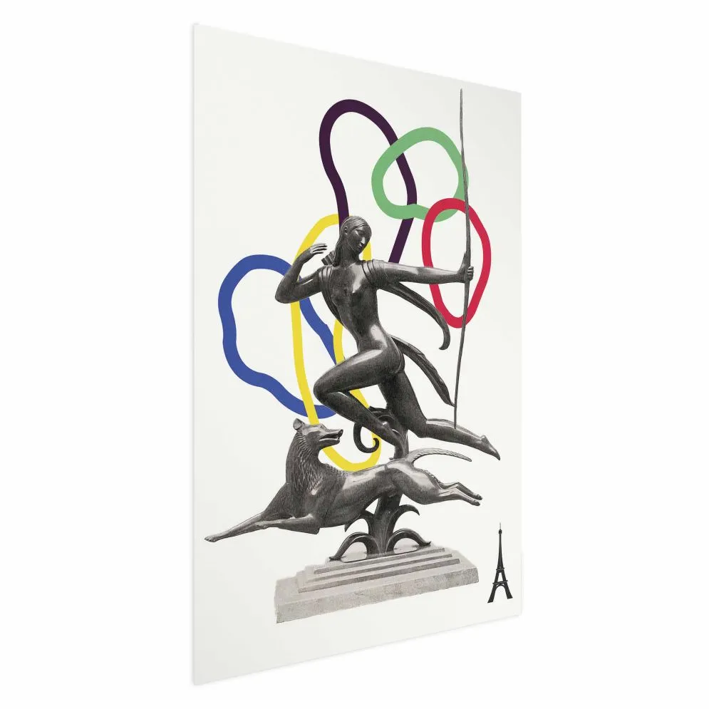 Plakat Strzelająca kobieta 60x90 cm bez ramy z marginesem | MIRAT.