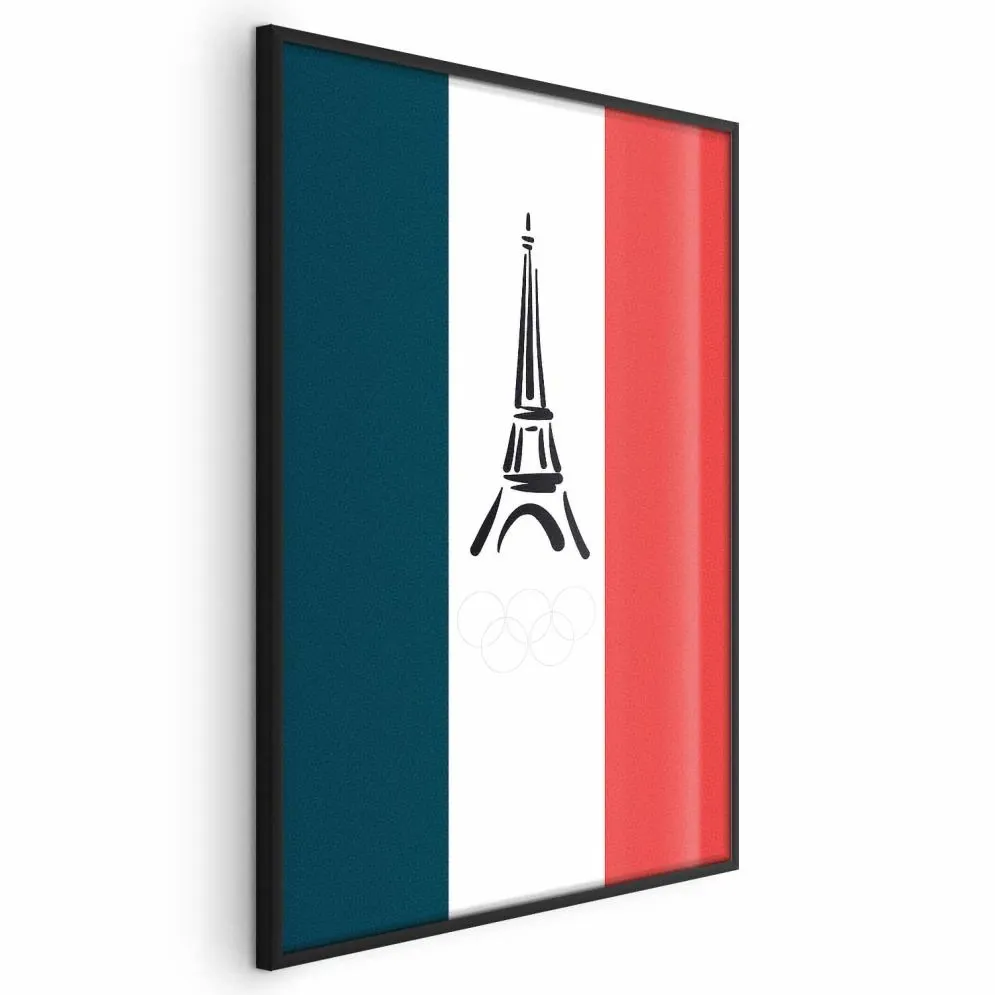 Plakat Symbole Francji 21x30 cm z ramą czarną bez marginesu | MIRAT.