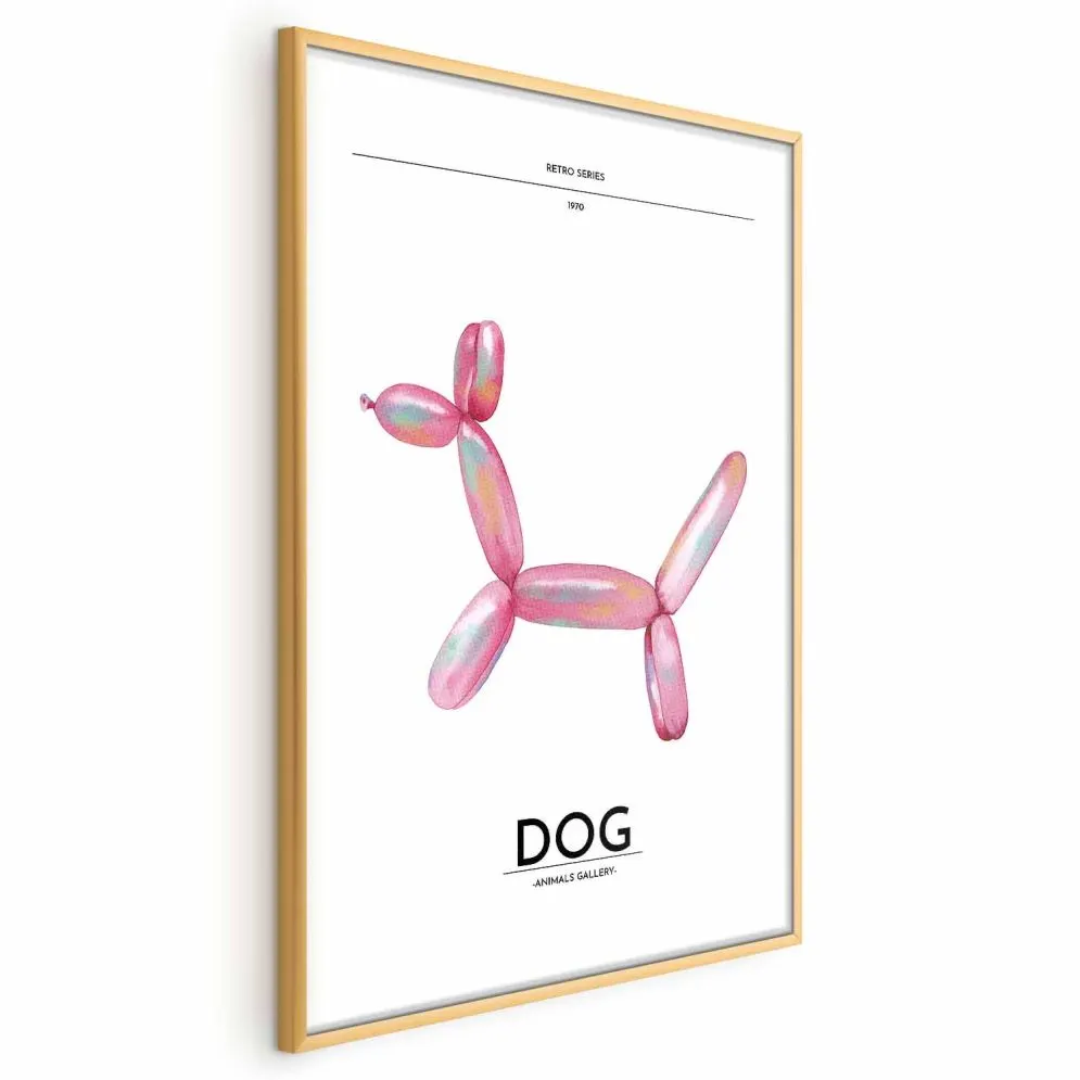 Plakat Holo-Dog 40x60 cm z ramą złotą z marginesem | MIRAT.