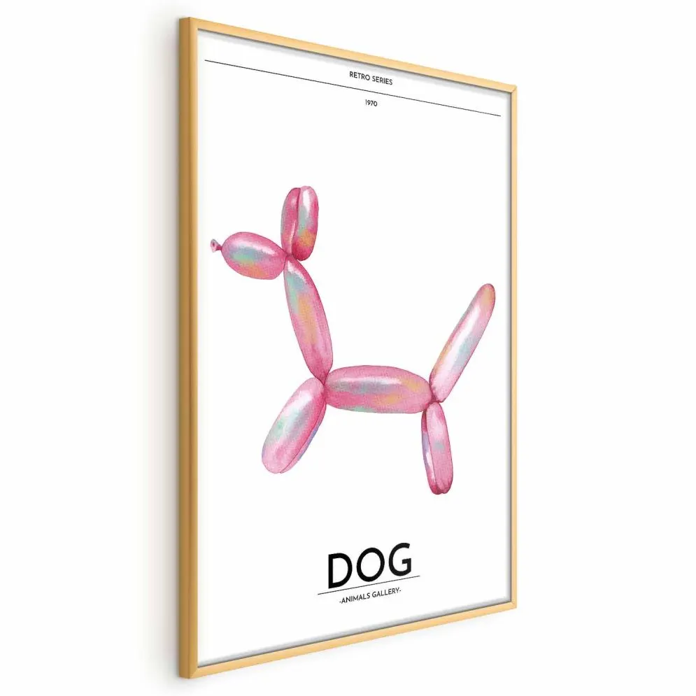 Plakat Holo-Dog 40x60 cm z ramą złotą bez marginesu | MIRAT.