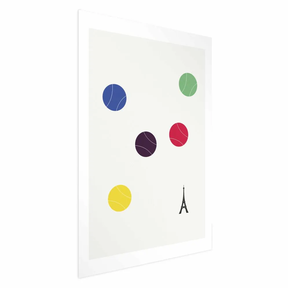 Plakat Wieża Eiffla i tenis 21x30 cm bez ramy bez marginesu | MIRAT.