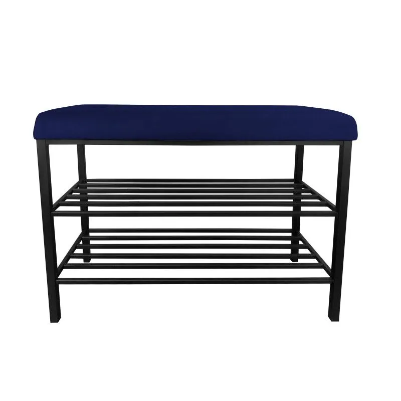 Stojak na buty z siedziskiem GAJA MG16 czarny/granatowy metalowy I sklep meblowy MIRAT. styl LOFT