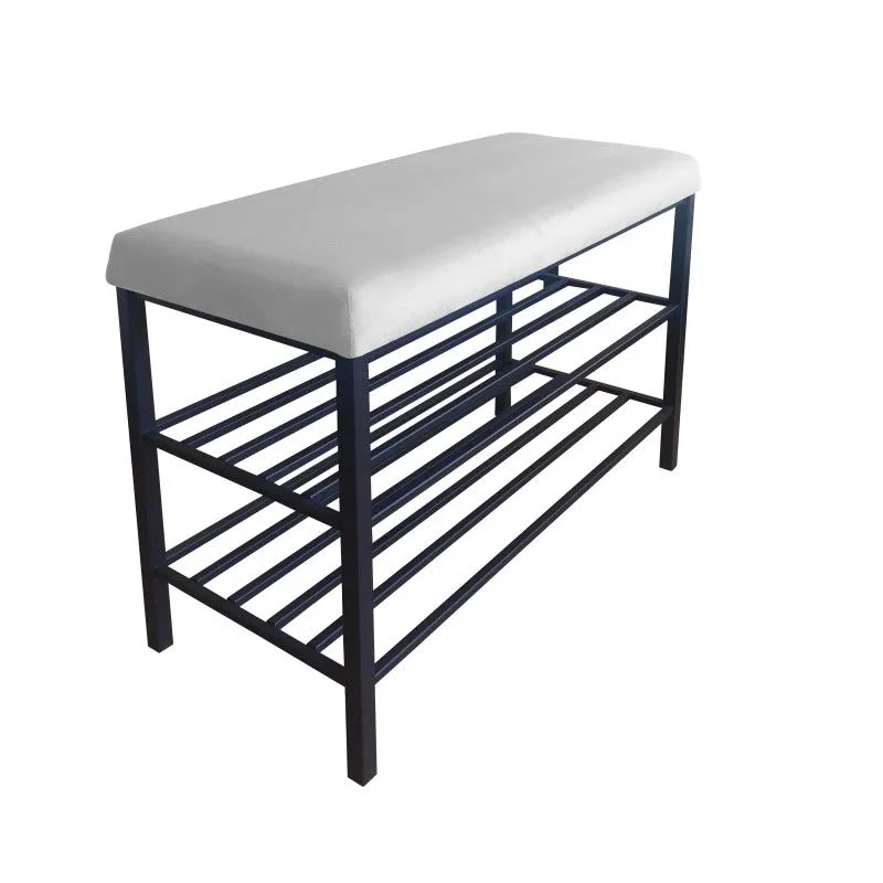 Stojak na buty z siedziskiem GAJA MG39 czarny/jasnoszary metalowy I sklep meblowy MIRAT. styl LOFT