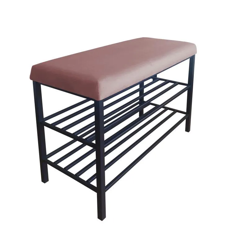 Stojak na buty z siedziskiem GAJA MG58 czarny/ciemny róż metalowy I sklep meblowy MIRAT. styl LOFT