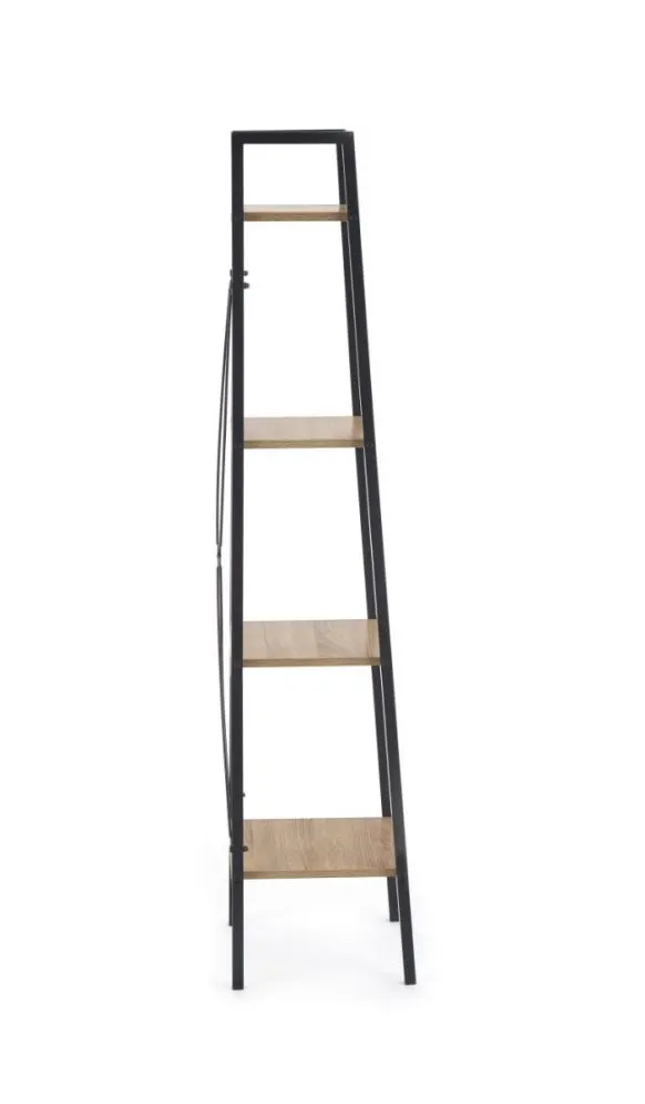 Regał drewniany NARVIK REG1 dąb sonoma czarny | MIRAT. styl LOFT kolekcja NARVIK HALMAR