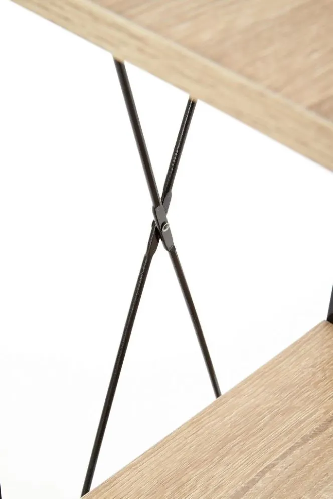 Regał drewniany NARVIK REG1 dąb sonoma czarny | MIRAT. styl LOFT kolekcja NARVIK HALMAR