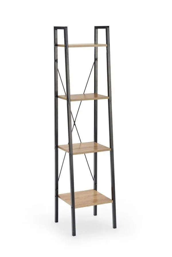 Regał drewniany NARVIK REG1 dąb sonoma czarny | MIRAT. styl LOFT kolekcja NARVIK HALMAR