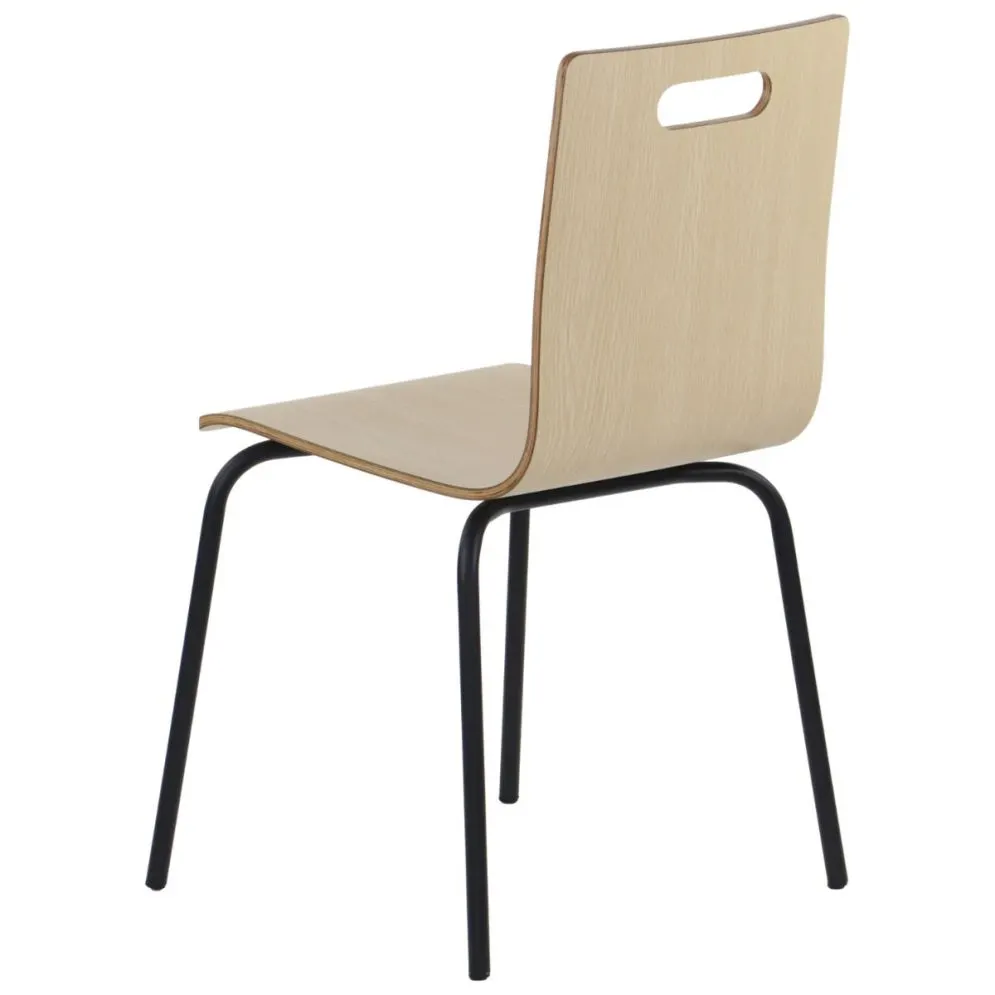 Krzesło ze sklejki laminowanej WERDI A naturalne/czarne na metalowych nogach I sklep meblowy MIRAT.