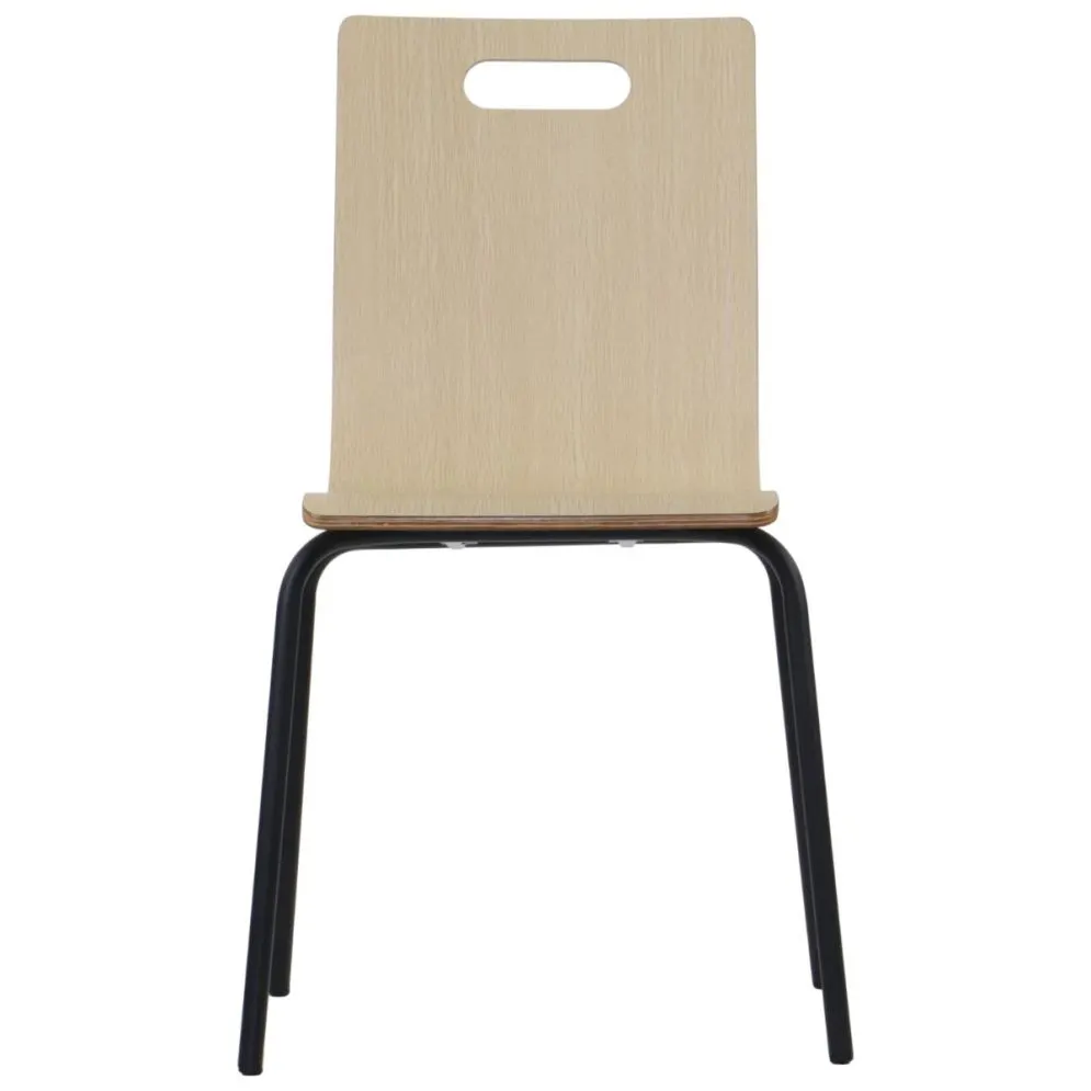 Krzesło ze sklejki laminowanej WERDI A naturalne/czarne na metalowych nogach I sklep meblowy MIRAT.