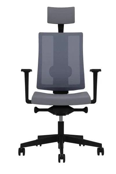 Fotel biurowy NAVIGO szary ergonomiczny z zagłówkiem I sklep meblowy MIRAT.