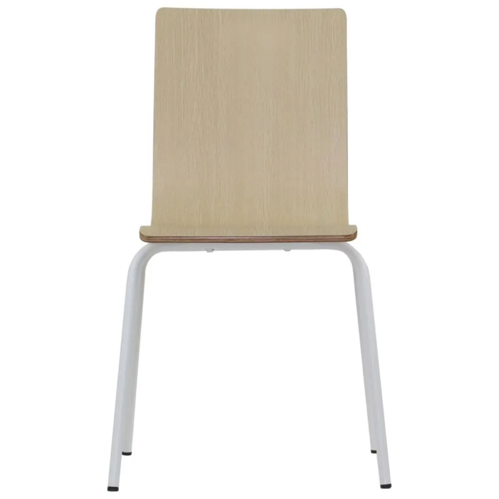 Krzesło ze sklejki laminowanej WERDI B naturalne/białe na metalowych nogach I sklep meblowy MIRAT.