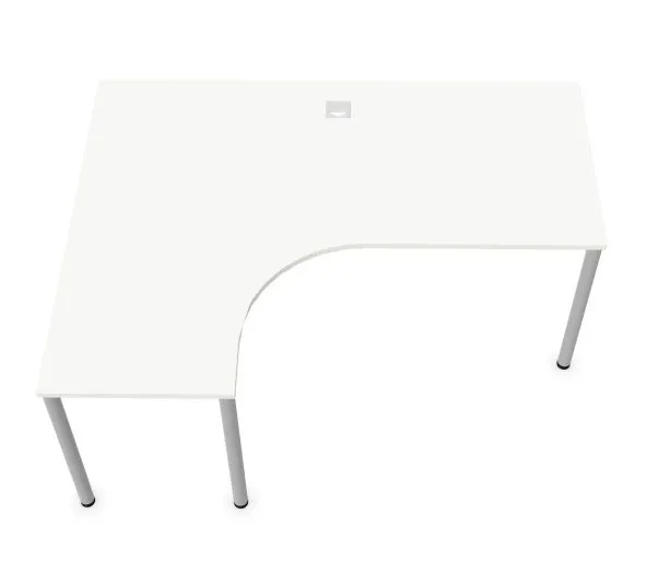 Biurko narożne EASY SPACE I-LEG LS 160x140cm białe do pracy I sklep meblowy MIRAT.