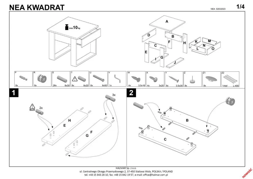 Ława NEA KWADRAT z szufladą I sklep meblowy MIRAT.