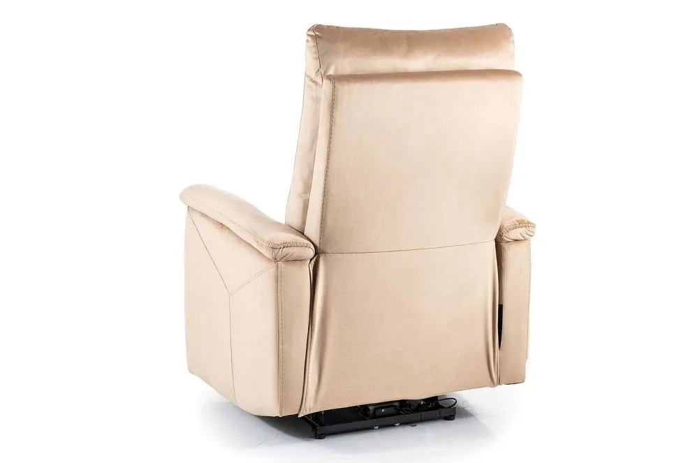 Fotel rozkładany NEPTUN VELVET M beżowy masujący sterowany pilotem I sklep meblowy MIRAT.