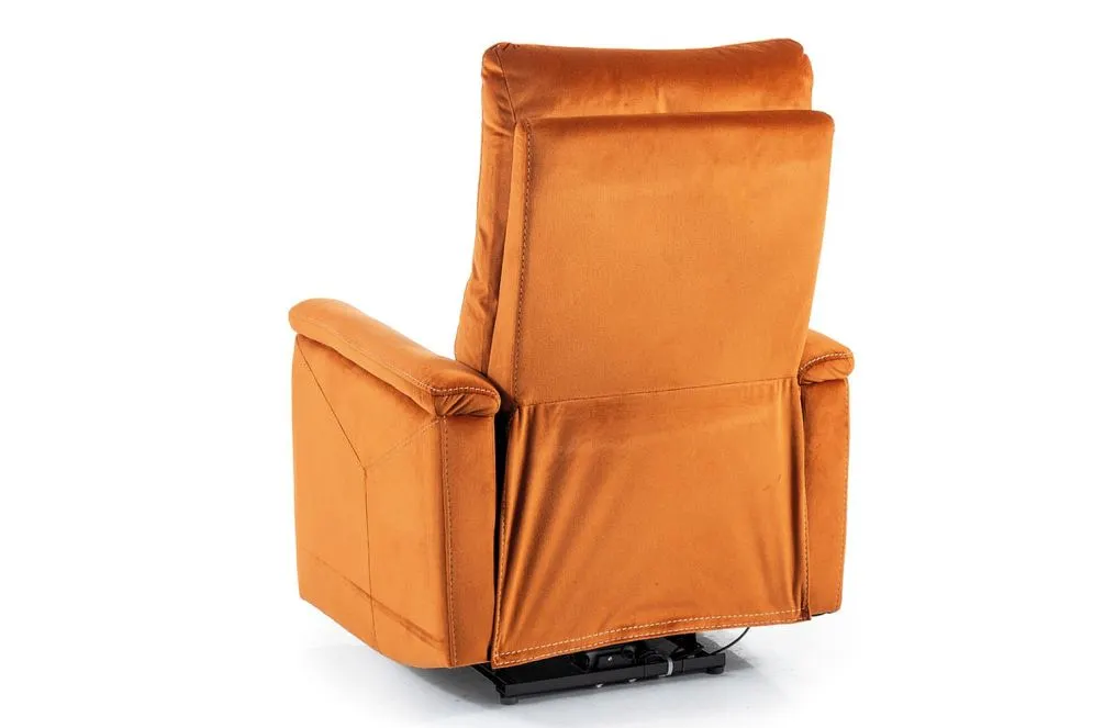 Fotel rozkładany NEPTUN VELVET M cynamonowy masujący wypoczynkowy I sklep meblowy MIRAT.