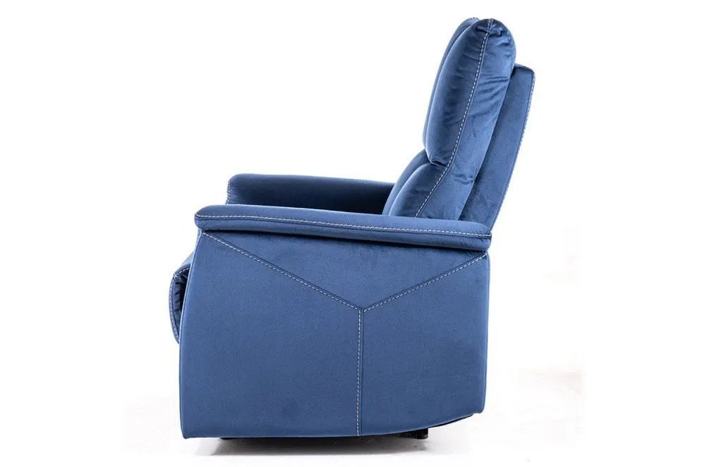 Fotel rozkładany NEPTUN VELVET granatowy z podnóżkiem I sklep meblowy MIRAT.