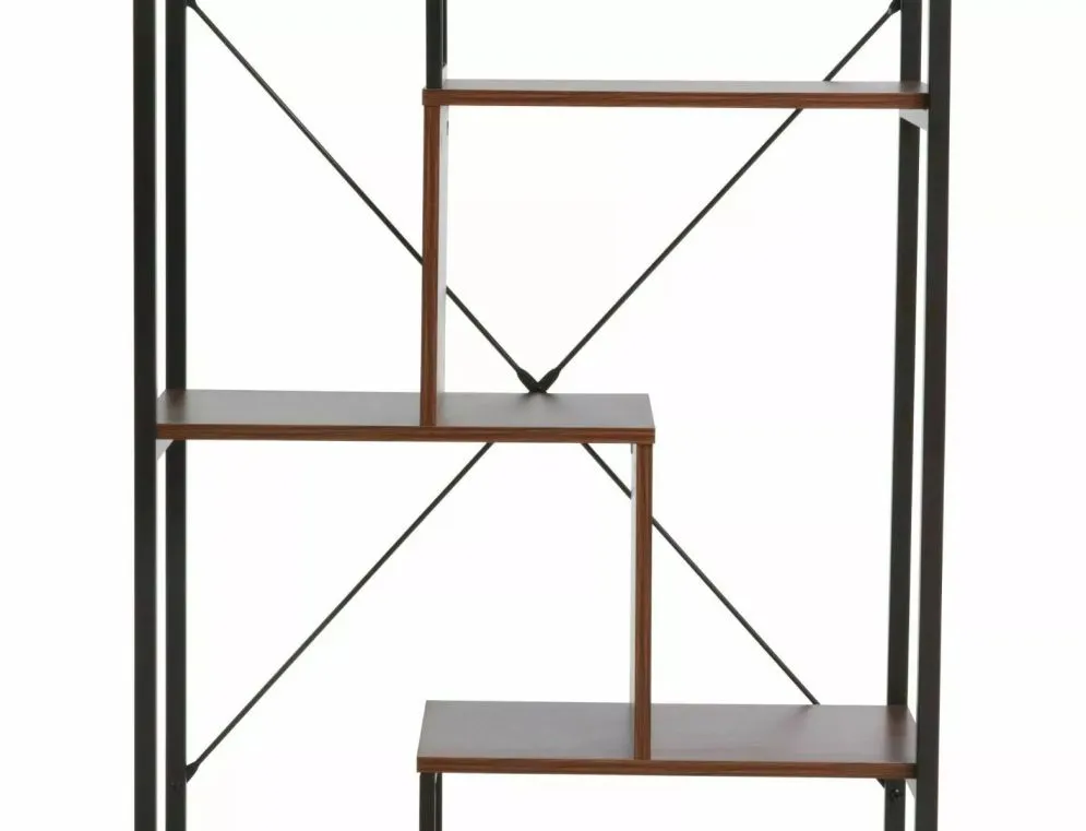 Regał na książki NET A ciemny orzech/czarny mat loftowy I sklep meblowy MIRAT. styl LOFT