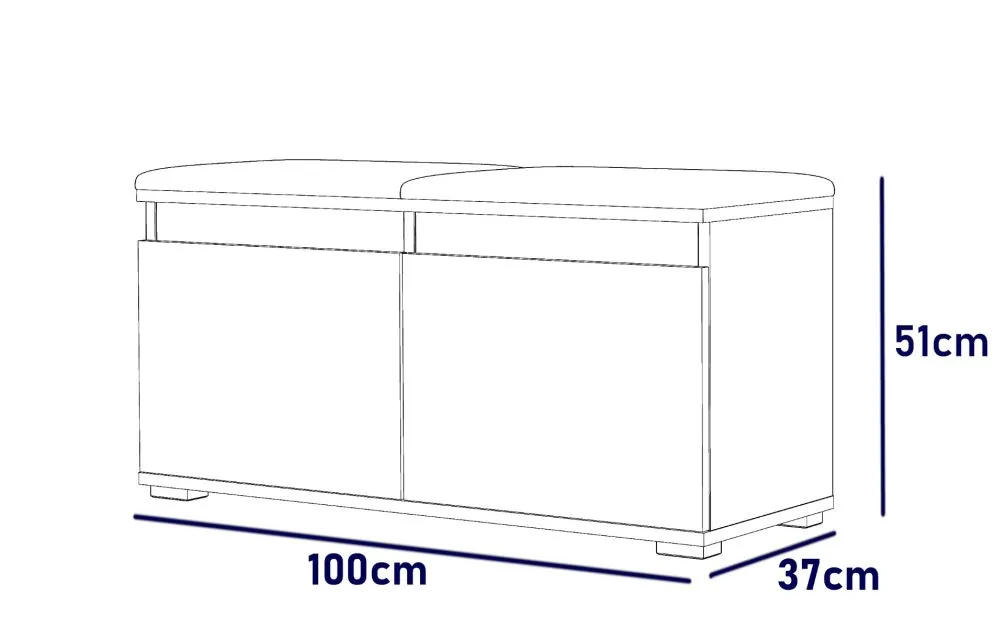 Szafka na buty SINGAPUR 100 dąb craft/granatowa z siedziskiem I sklep meblowy MIRAT. styl LOFT, SKANDYNAWSKI