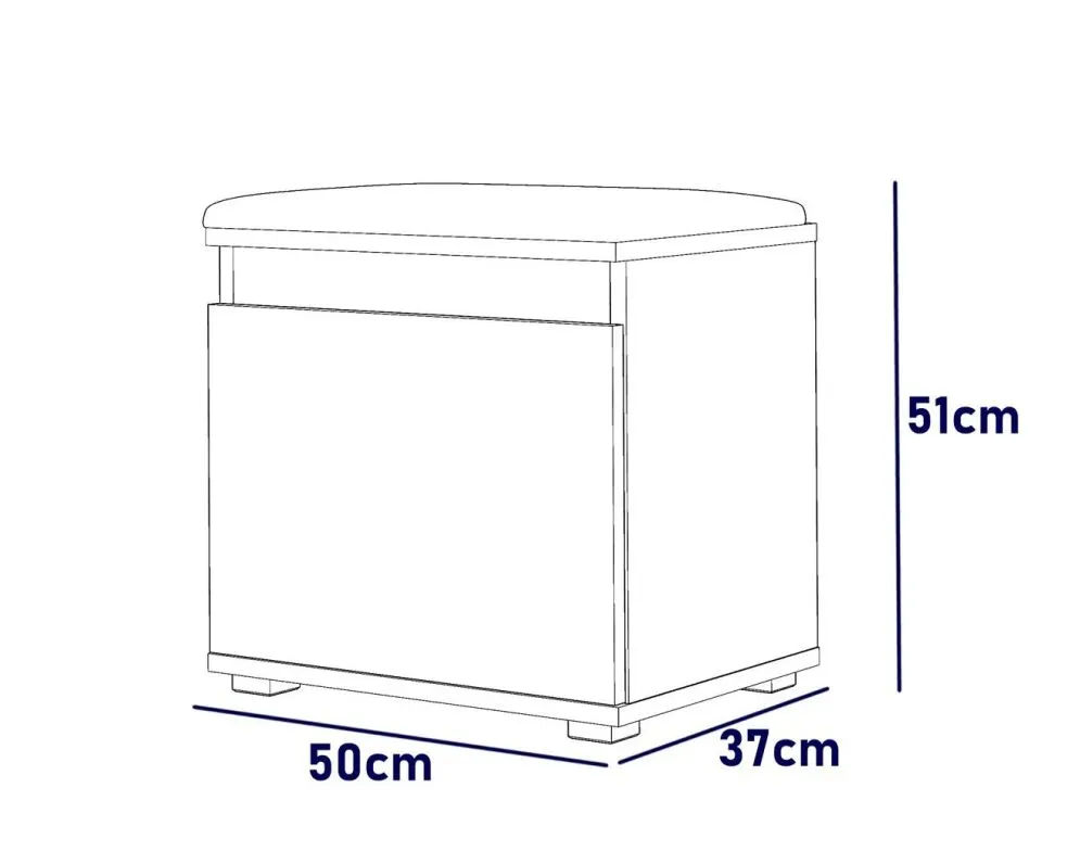 Szafka na buty SINGAPUR 50 dąb craft/granatowa z siedziskiem I sklep meblowy MIRAT. styl LOFT, SKANDYNAWSKI