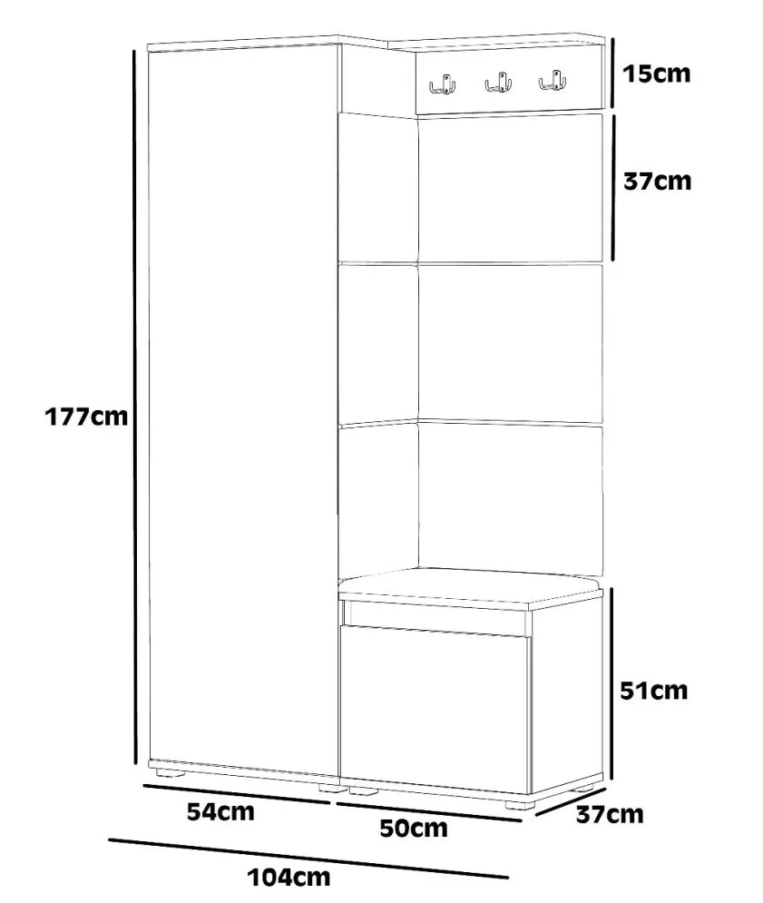 Nowoczesna garderoba do przedpokoju SINGAPUR biała/granatowa I sklep meblowy MIRAT. styl LOFT, SKANDYNAWSKI