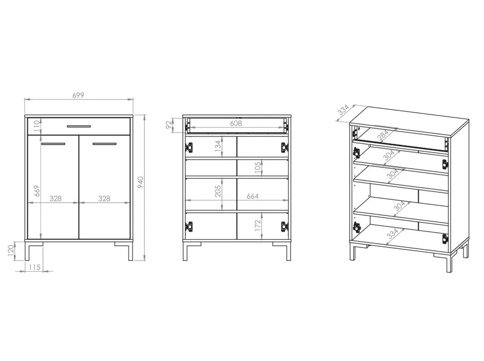 Szafka na buty NIKOLA 70 dąb artisan z szufladą z pełnym wysuwem I sklep meblowy MIRAT. styl LOFT