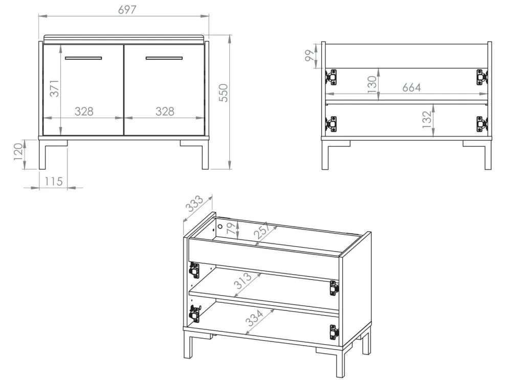 Szafka na buty z siedziskiem NIKOLA 70 dąb artisan/czarna polskiej produkcji I sklep meblowy MIRAT. styl LOFT