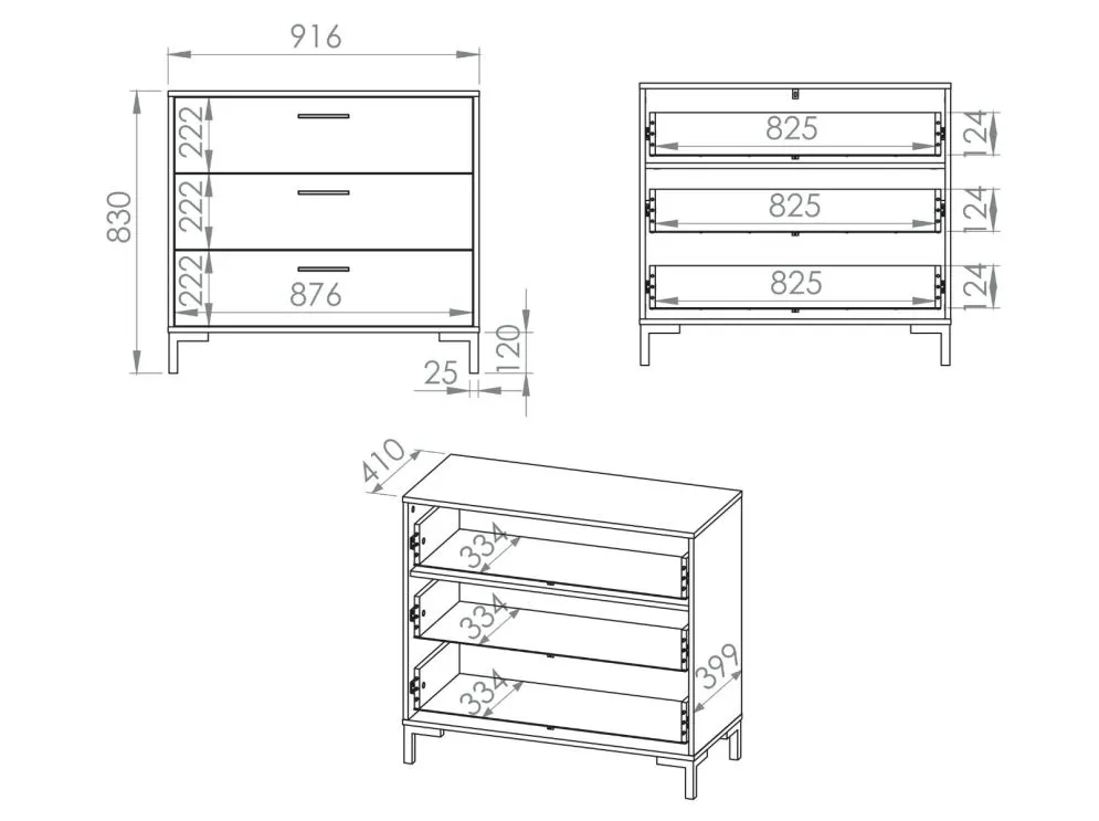 Komoda NIKOLA 3S dąb artisan w stylu loft I sklep meblowy MIRAT. styl LOFT kolekcja NIKOLA