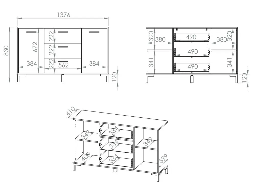 Komoda NIKOLA 2D3S dąb artisan do przedpokoju polskiej produkcji I sklep meblowy MIRAT. styl LOFT kolekcja NIKOLA