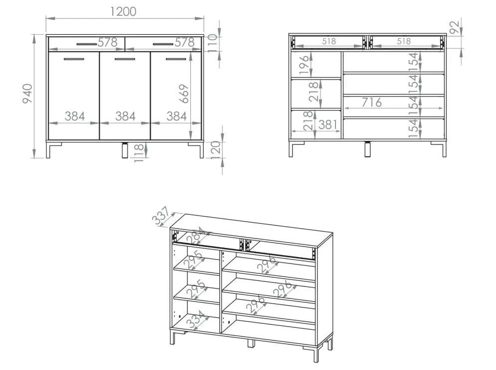 Komoda NIKOLA 2S3D dąb artisan do przedpokoju I sklep meblowy MIRAT. styl LOFT kolekcja NIKOLA