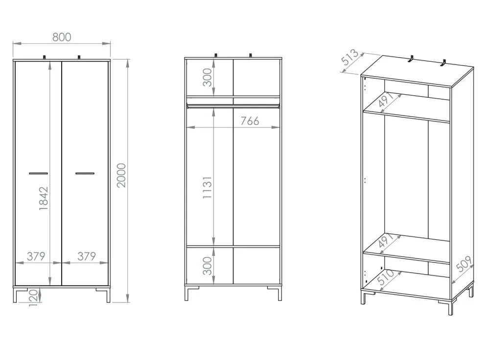 Szafa NIKOLA 2D dąb artisan dwudrzwiowa polskiej produkcji I sklep meblowy MIRAT. styl LOFT
