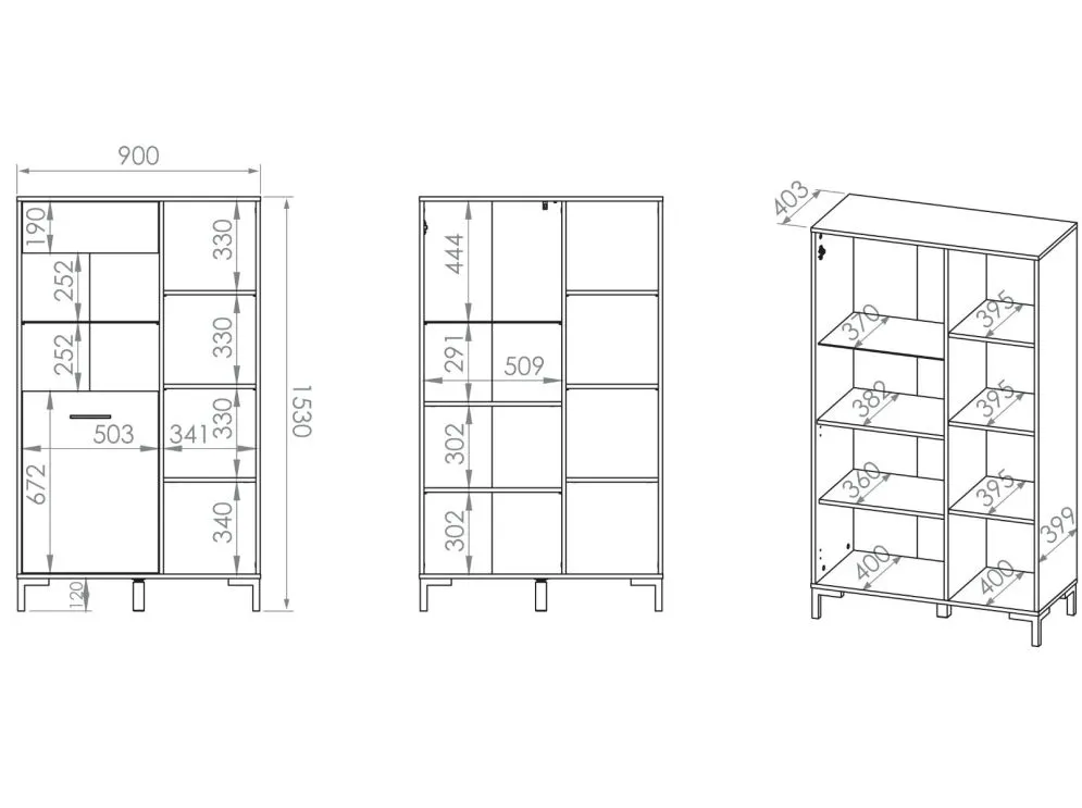 Witryna niska NIKOLA dąb artisan z otwartymi półkami I sklep meblowy MIRAT. styl LOFT kolekcja NIKOLA