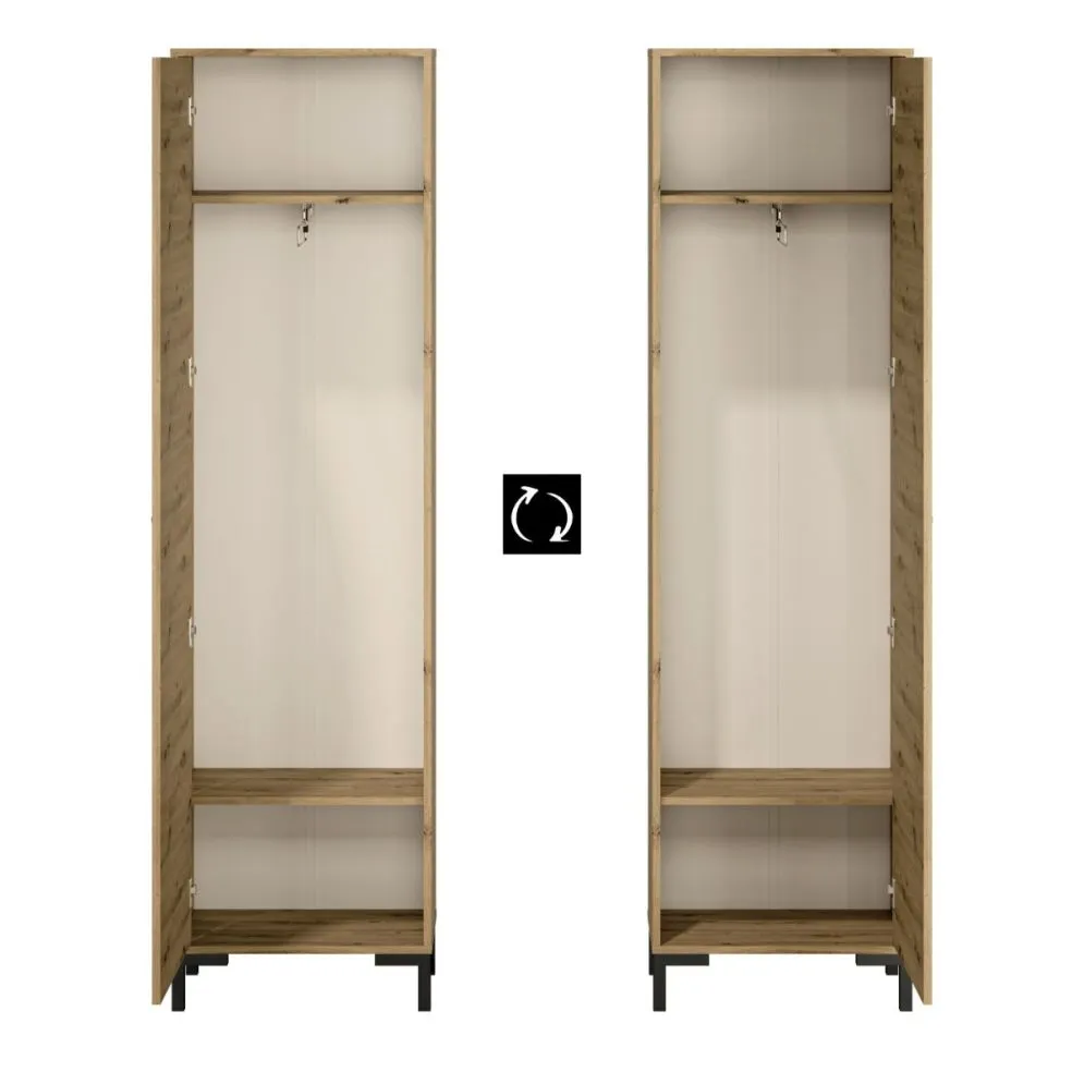 Szafa NIKOLA 1D dąb artisan do przedpokoju I sklep meblowy MIRAT. styl LOFT