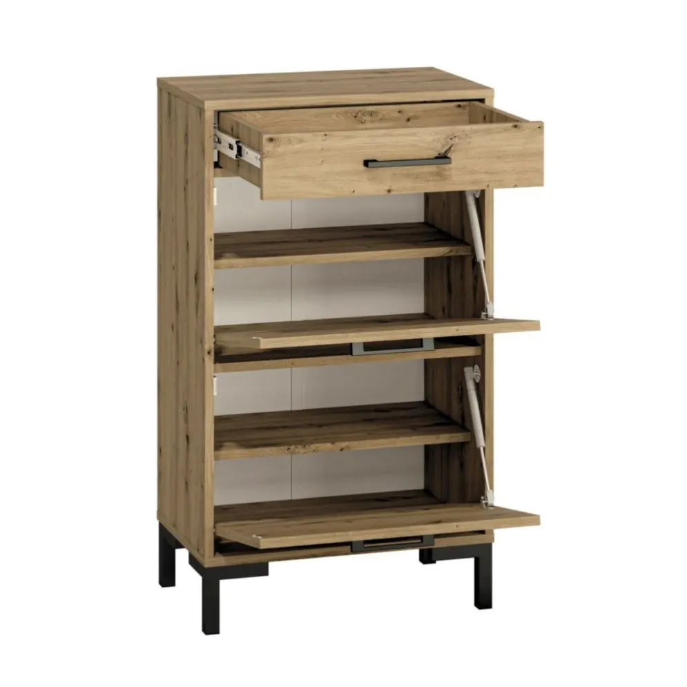 Szafka na buty NIKOLA 55 dąb artisan w stylu loft I sklep meblowy MIRAT. styl LOFT