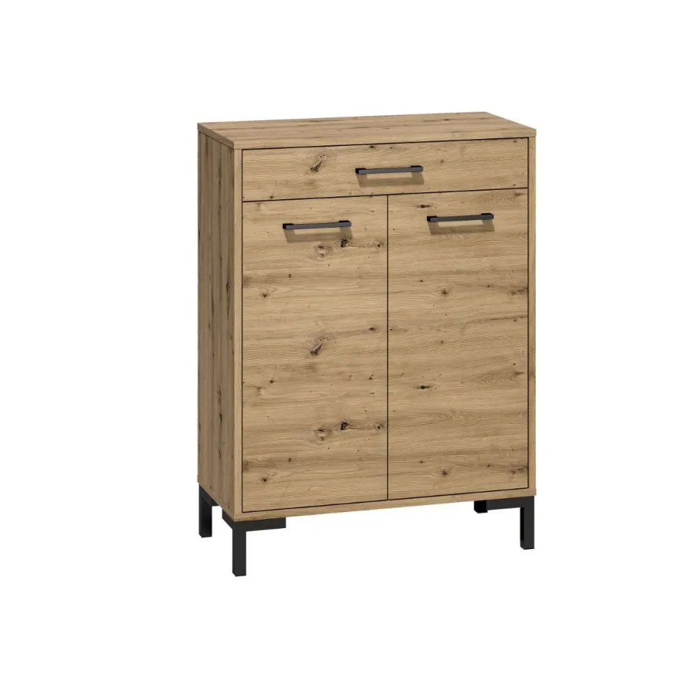 Szafka na buty NIKOLA 70 dąb artisan z szufladą z pełnym wysuwem I sklep meblowy MIRAT. styl LOFT