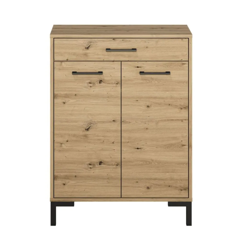 Szafka na buty NIKOLA 70 dąb artisan z szufladą z pełnym wysuwem I sklep meblowy MIRAT. styl LOFT