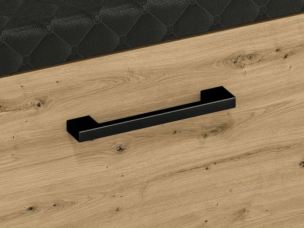 Szafka na buty z siedziskiem NIKOLA 70 dąb artisan/czarna polskiej produkcji I sklep meblowy MIRAT. styl LOFT