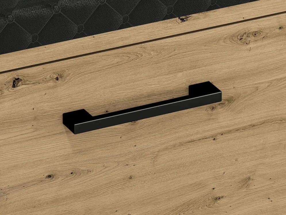 Szafka na buty z siedziskiem NIKOLA 105 dąb artisan/czarna do przedpokoju I sklep meblowy MIRAT.