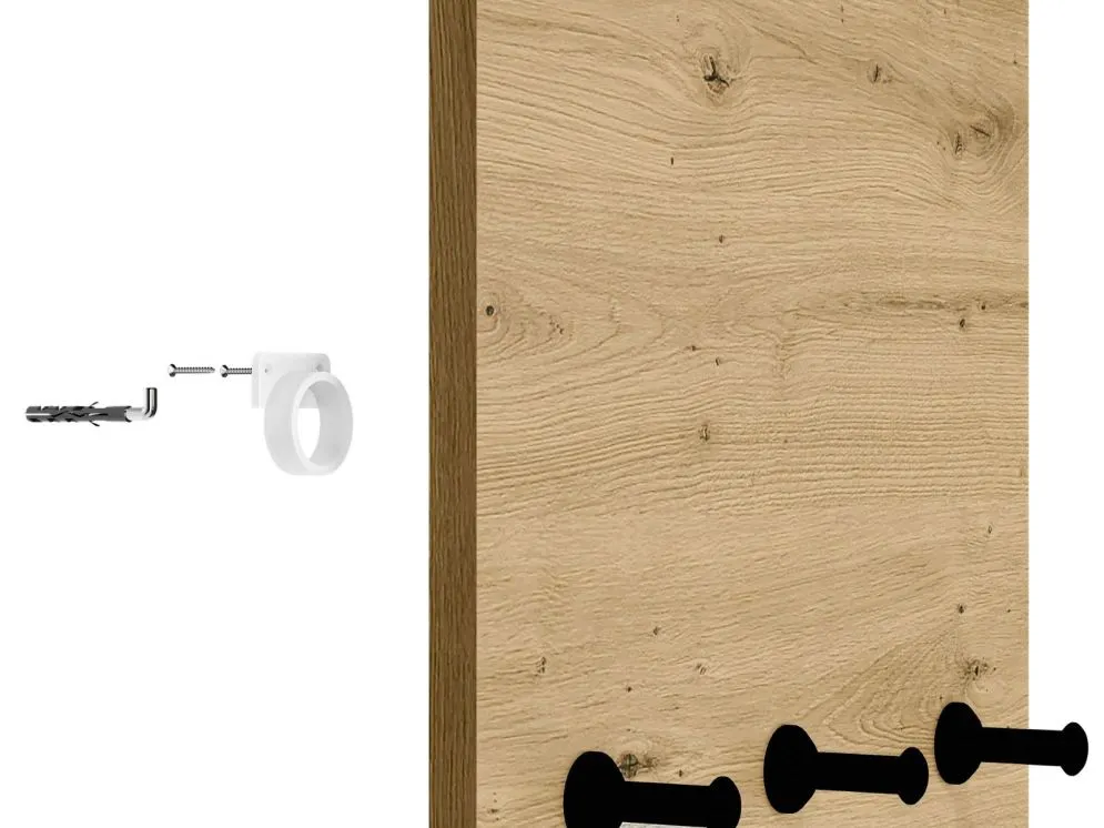 Wieszak do przedpokoju NIKOLA 35 dąb artisan ścienny I sklep meblowy MIRAT. styl LOFT