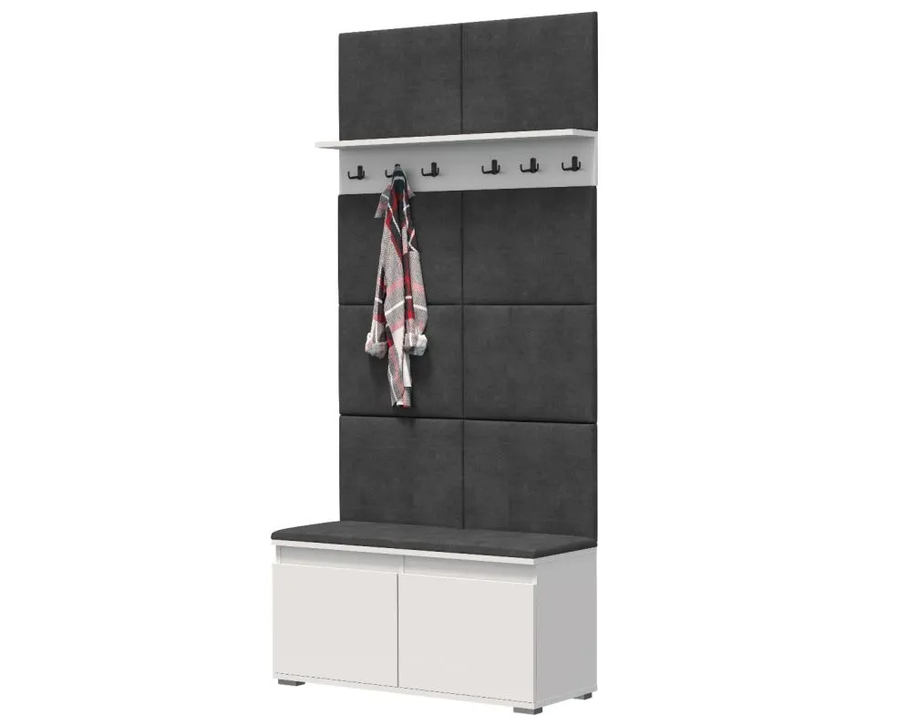 Szafka na buty z siedziskiem SINGAPUR 100 biała/szara I sklep meblowy MIRAT. styl LOFT, SKANDYNAWSKI