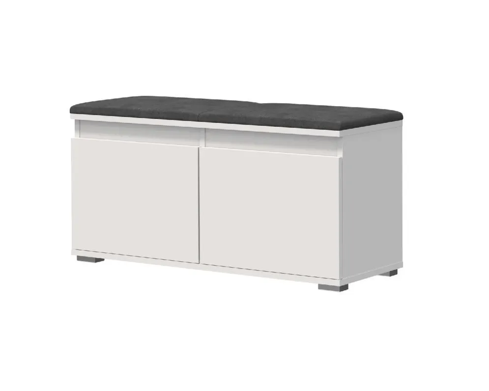 Garderoba z nadstawką i siedziskiem SINGAPUR 154 biała/szara I sklep meblowy MIRAT. styl LOFT, SKANDYNAWSKI