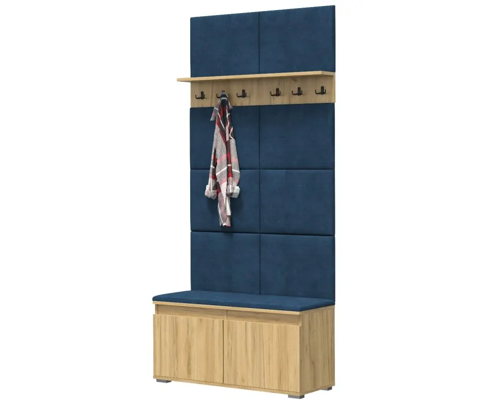 Szafka na buty z wieszakiem SINGAPUR 100 dąb craft/granatowy I sklep meblowy MIRAT. styl LOFT, SKANDYNAWSKI