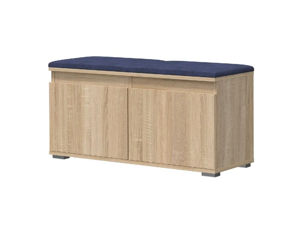 Garderoba z siedziskiem do przedpokoju SINGAPUR 154 dąb sonoma/granatowa I sklep meblowy MIRAT. styl LOFT, SKANDYNAWSKI
