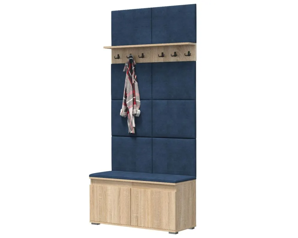Szafka na buty z wieszakiem SINGAPUR 100 dąb sonoma/granatowa I sklep meblowy MIRAT. styl LOFT, SKANDYNAWSKI