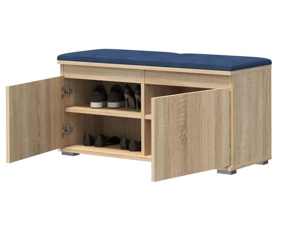 Szafka na buty z wieszakiem SINGAPUR 100 dąb sonoma/granatowa I sklep meblowy MIRAT. styl LOFT, SKANDYNAWSKI