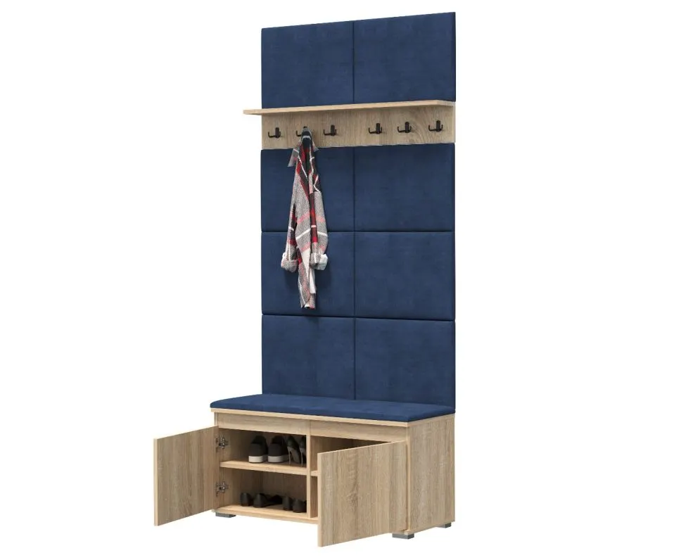 Szafka na buty z wieszakiem SINGAPUR 100 dąb sonoma/granatowa I sklep meblowy MIRAT. styl LOFT, SKANDYNAWSKI