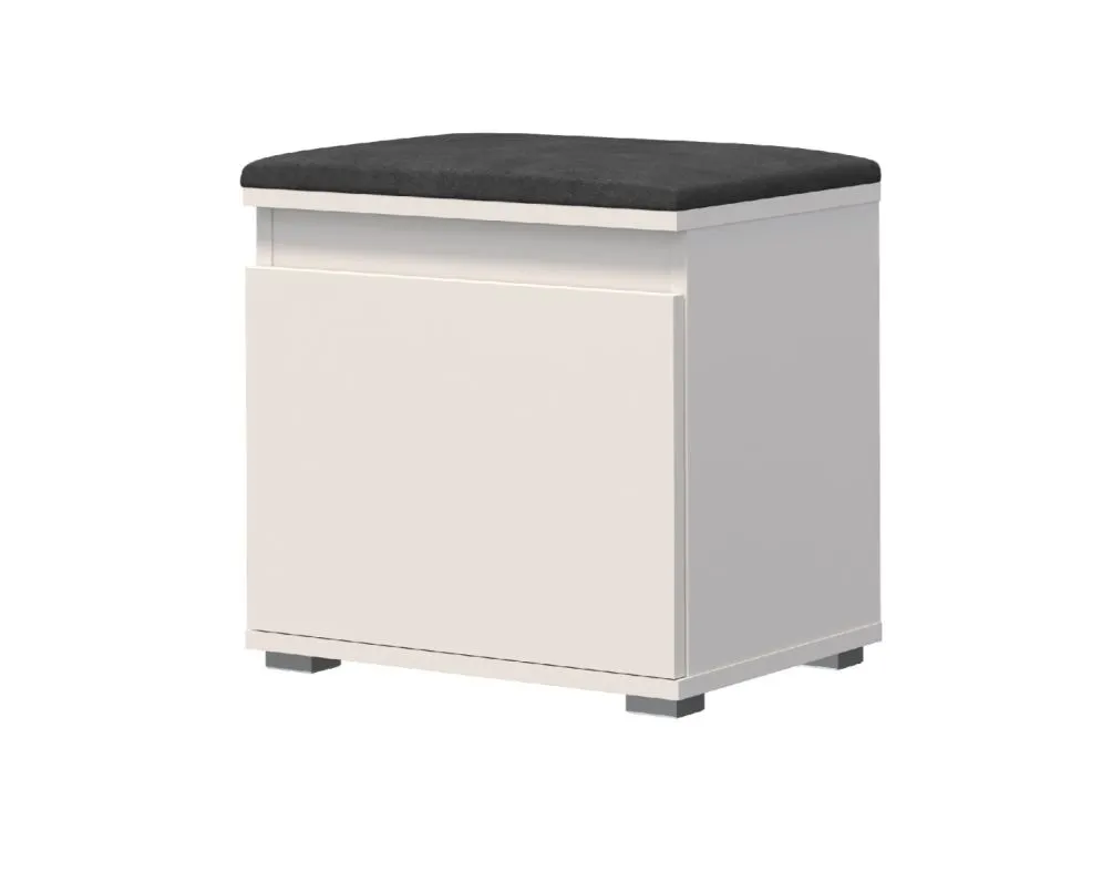 Szafka na buty z siedziskiem SINGAPUR 50 biała/szara I sklep meblowy MIRAT. styl LOFT, SKANDYNAWSKI