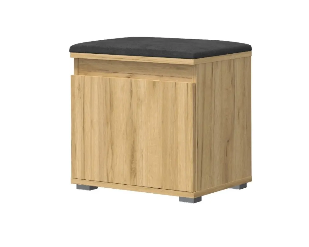 Szafka na buty z siedziskiem SINGAPUR 50 dąb craft/szara I sklep meblowy MIRAT. styl LOFT, SKANDYNAWSKI